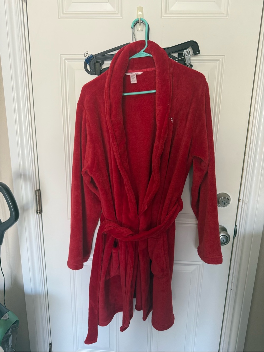 Victoria's Secret Red Plush Shawl-Collar Robe